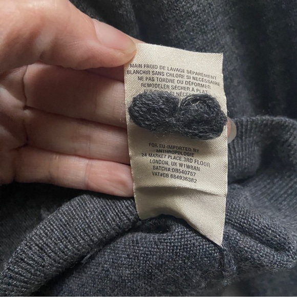 Angel of the North Anthropologie wool blend floral embroidery sweater knit Sz S - Picture 7 of 9